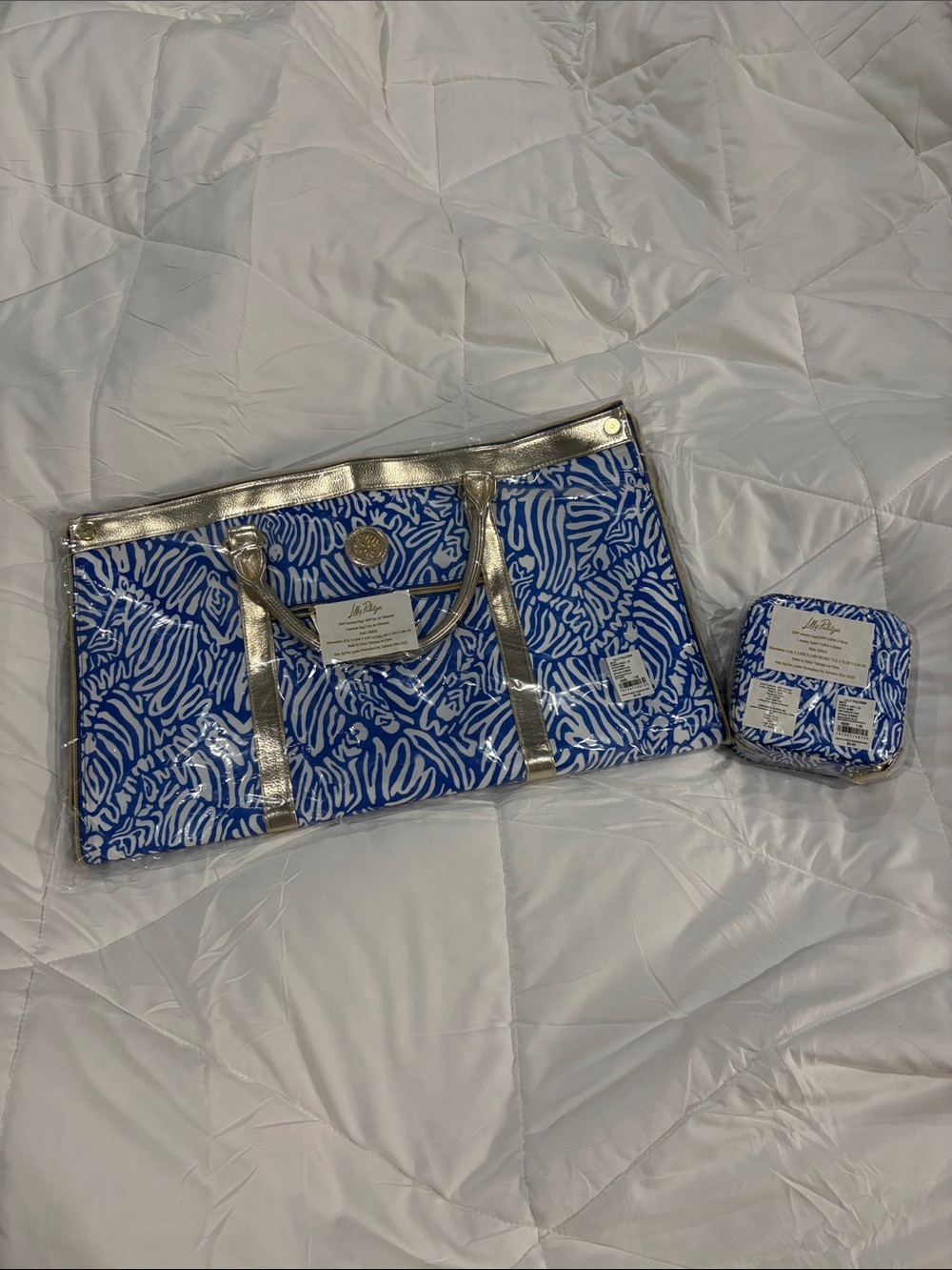 Lilly Pulitzer Garment Bag & Jewelry Case Martinique Blue